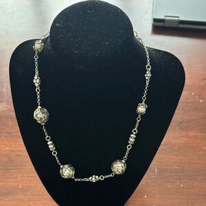 Brighton Silver and Black Beaded Necklace